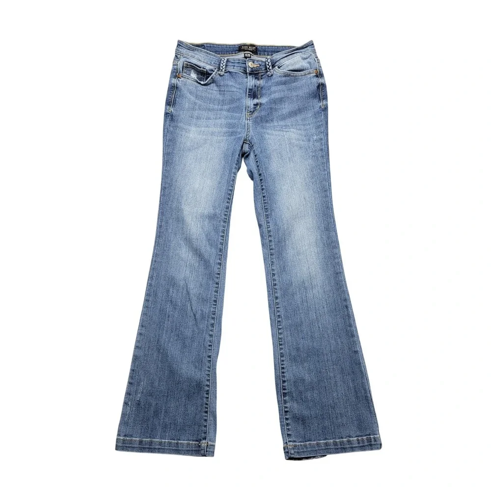 Judy‎ Blue Jeans Womens 9/29 Blue Med Wash Mid Rise Slim Bootcut Stretch Denim